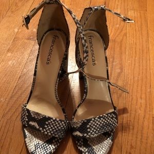Snake skin high heels